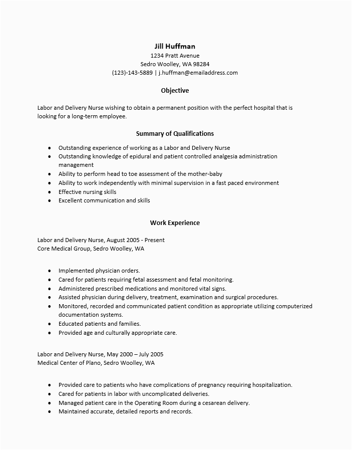 Sample Resumes for Labor and Delivery Nurse Labor and Delivery Nurse Resume Template Resume Templates