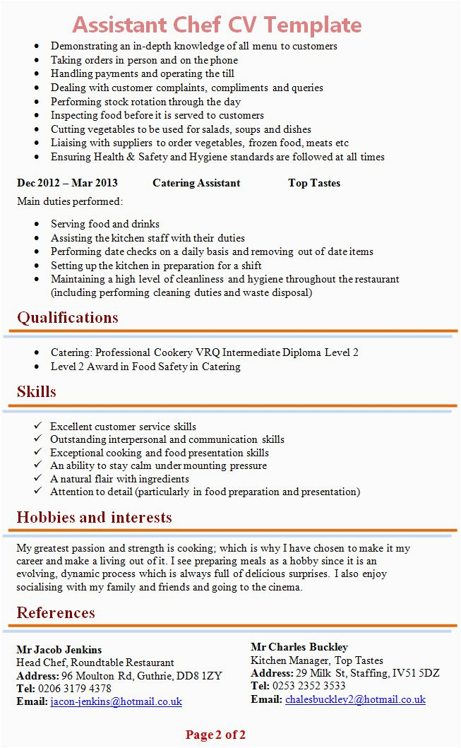 Sample Skills and Interests In Resume Cv Template Hobbies Cvtemplate Hobbies Template