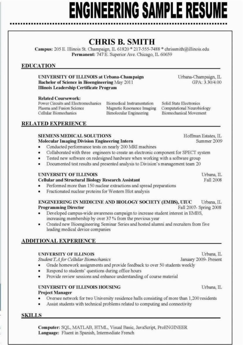Sample Skills and Interests In Resume Resume Examples Uiuc Resumeexamples