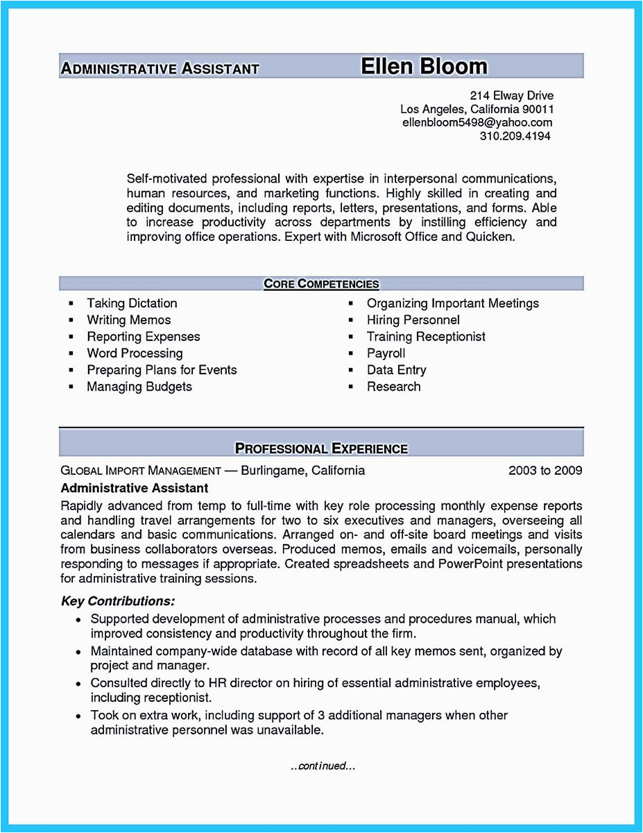 Sample Skills for Administrative assistant Resume Sample to Make Administrative assistant Resume