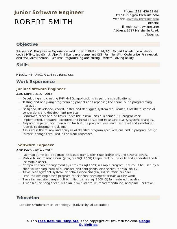 Software Engineer Sample Resume No Experience software Engineer Resume No Experience at Resume Examples