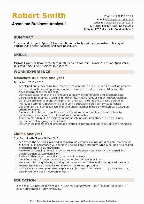 Business Analyst Access Management Sample Resume associate Business Analyst Resume Samples