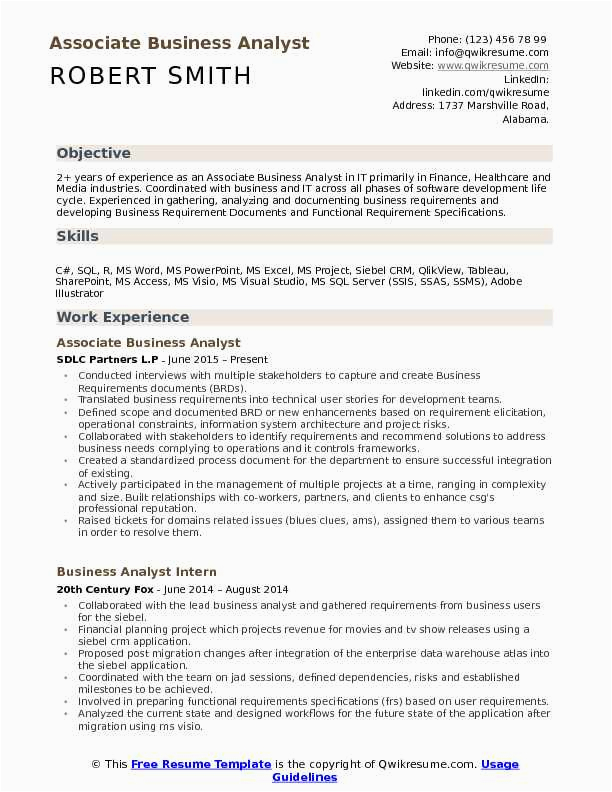 Business Analyst Access Management Sample Resume associate Business Analyst Resume Samples