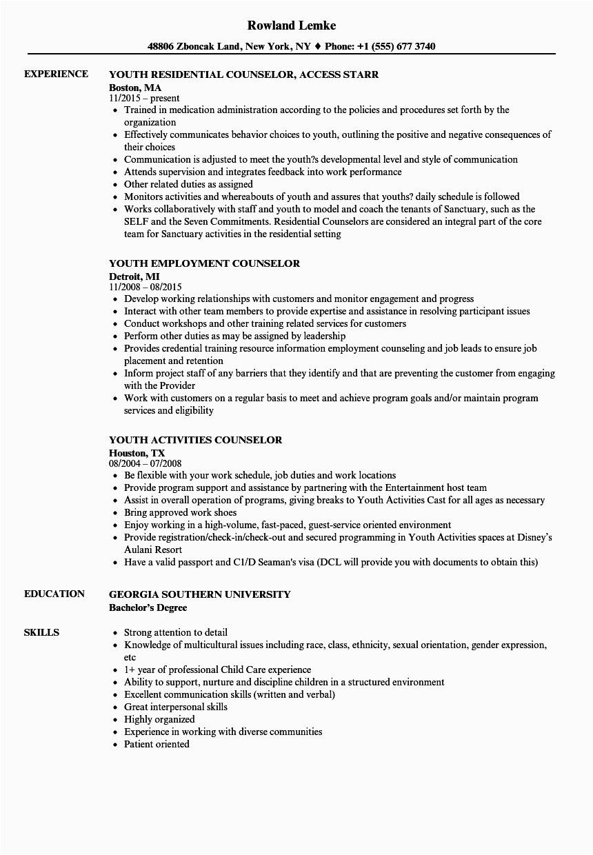 Child and Youth Worker Resume Samples Child and Youth Worker Job Description for Resume