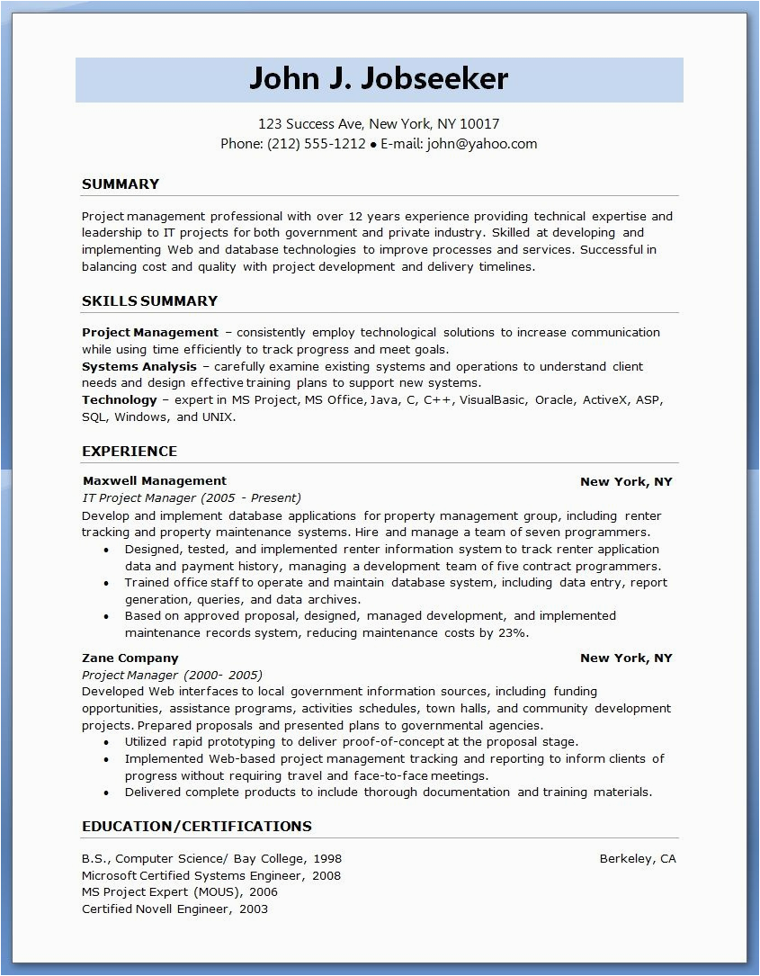 Entry Level Project Manager Resume Sample 10 Entry Level Project Management Resume Sample