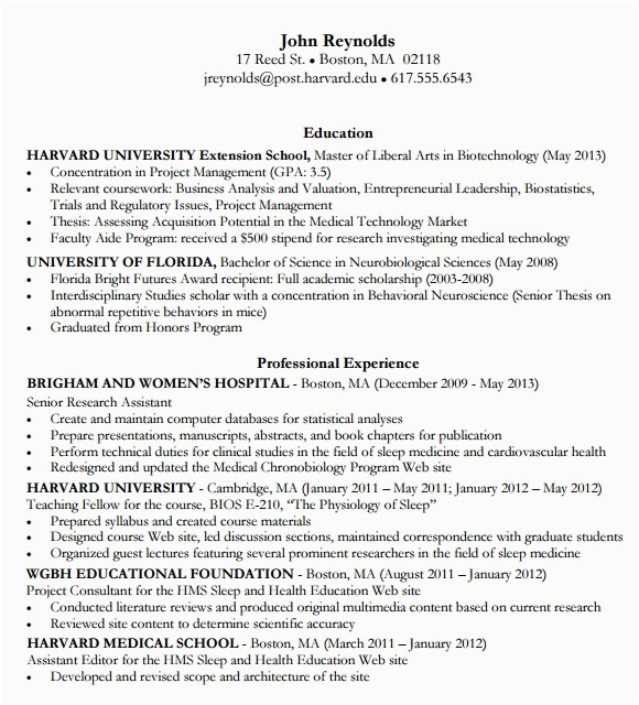Resume for Masters Application Sample Harvard Free 8 Mba Resume Templates In Pdf