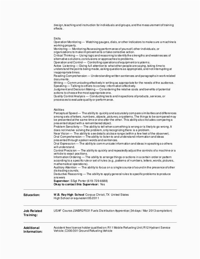 Resume Sample for the Air force Air force Resume