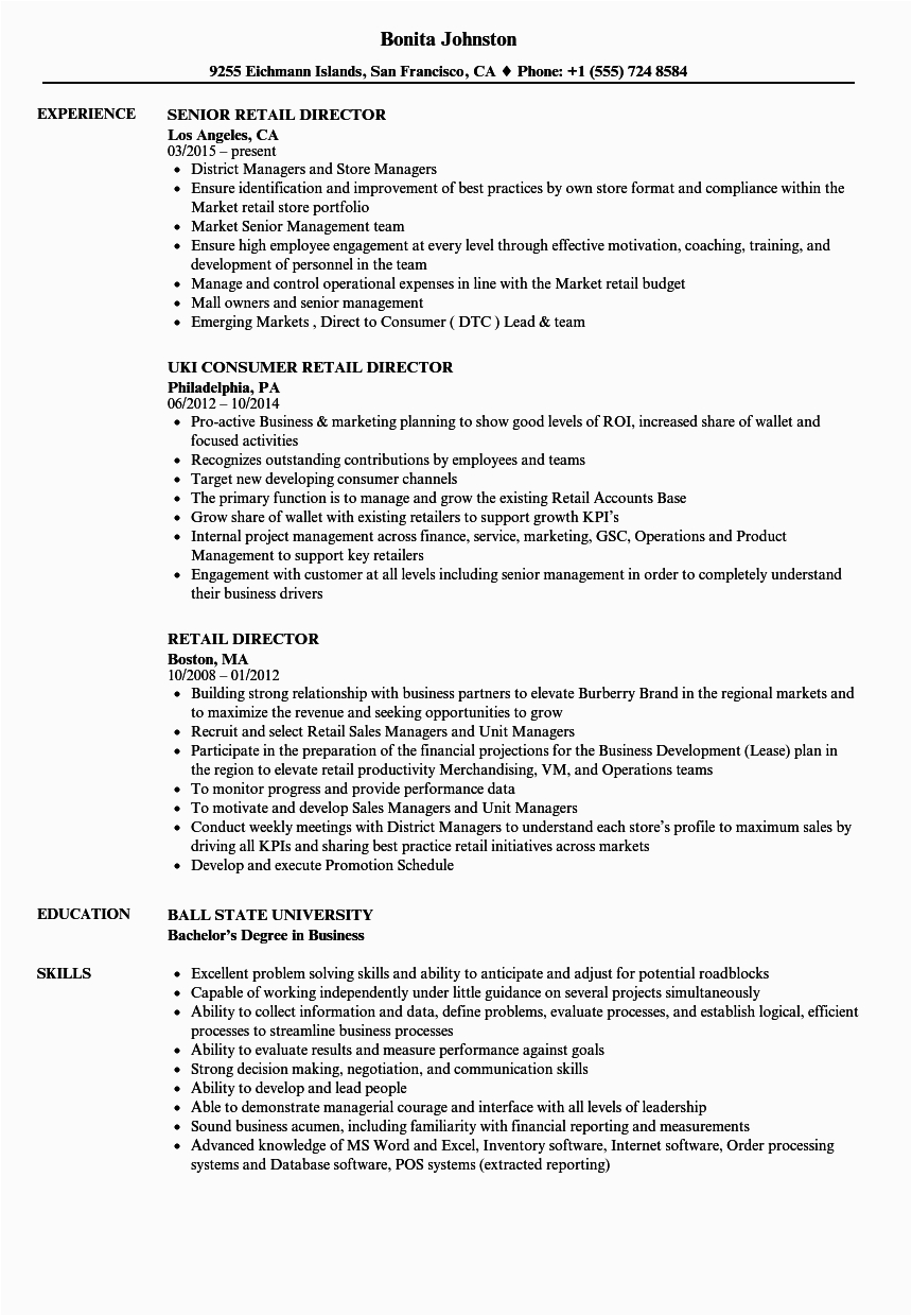 Resume Samples for Retail Store Jobs Retail Resume Examples