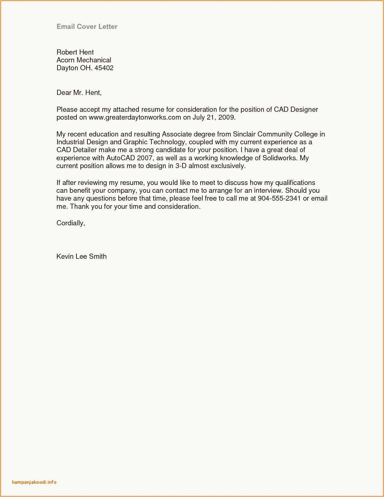Sample Email Letter with Resume attached Download Best Job Application Cover Letter Template Free