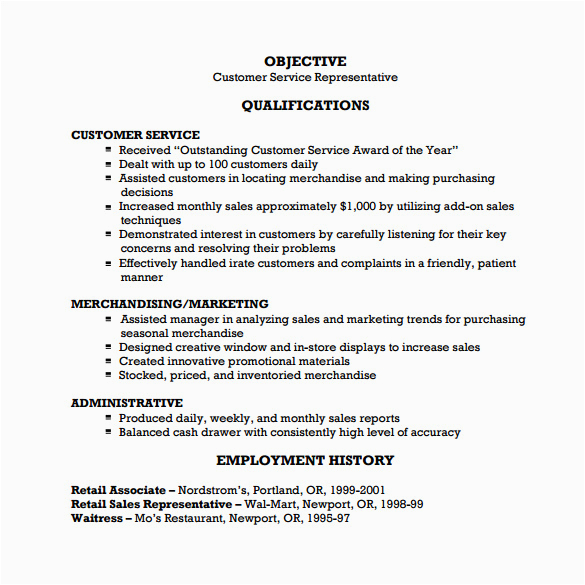Sample Entry Level Customer Service Resume 11 Customer Service Resumes to Download