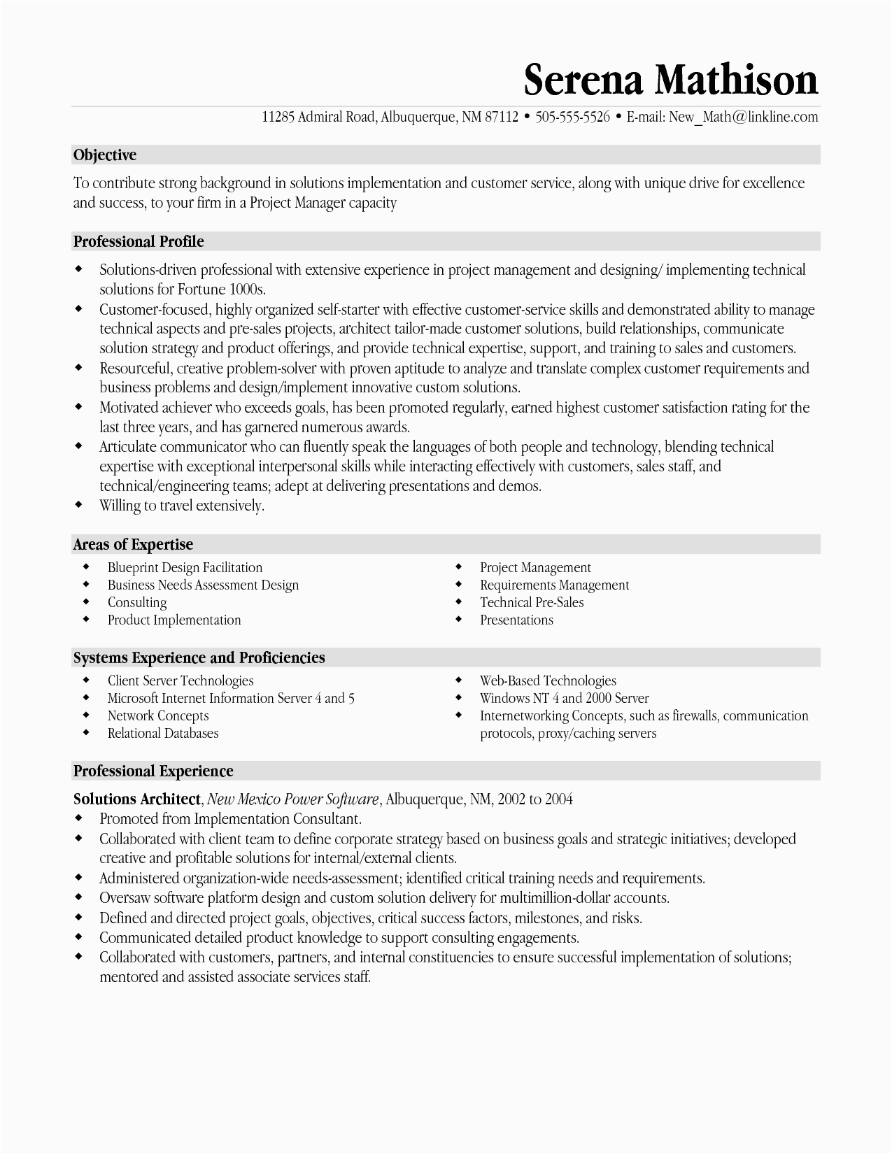 Sample Objectives for Resumes Project Management Project Management Resume