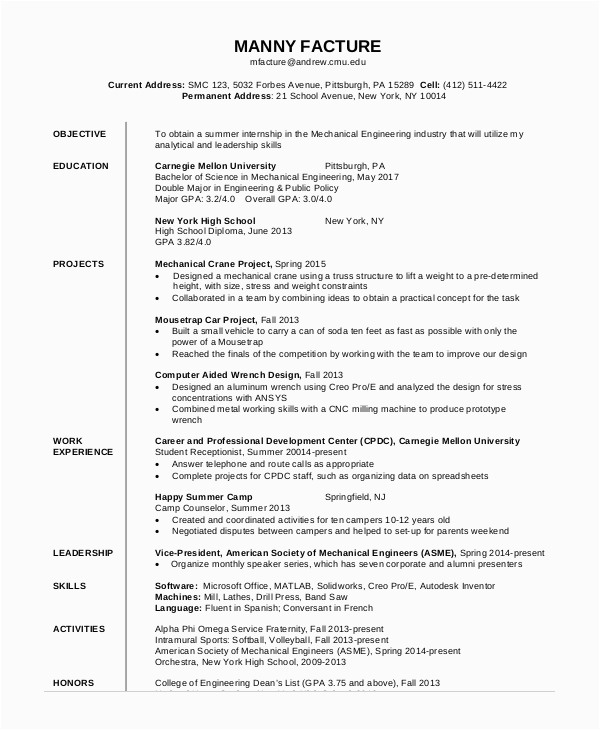 Sample Objectives Of Resume for Engineering Free 9 General Resume Objective Samples In Pdf