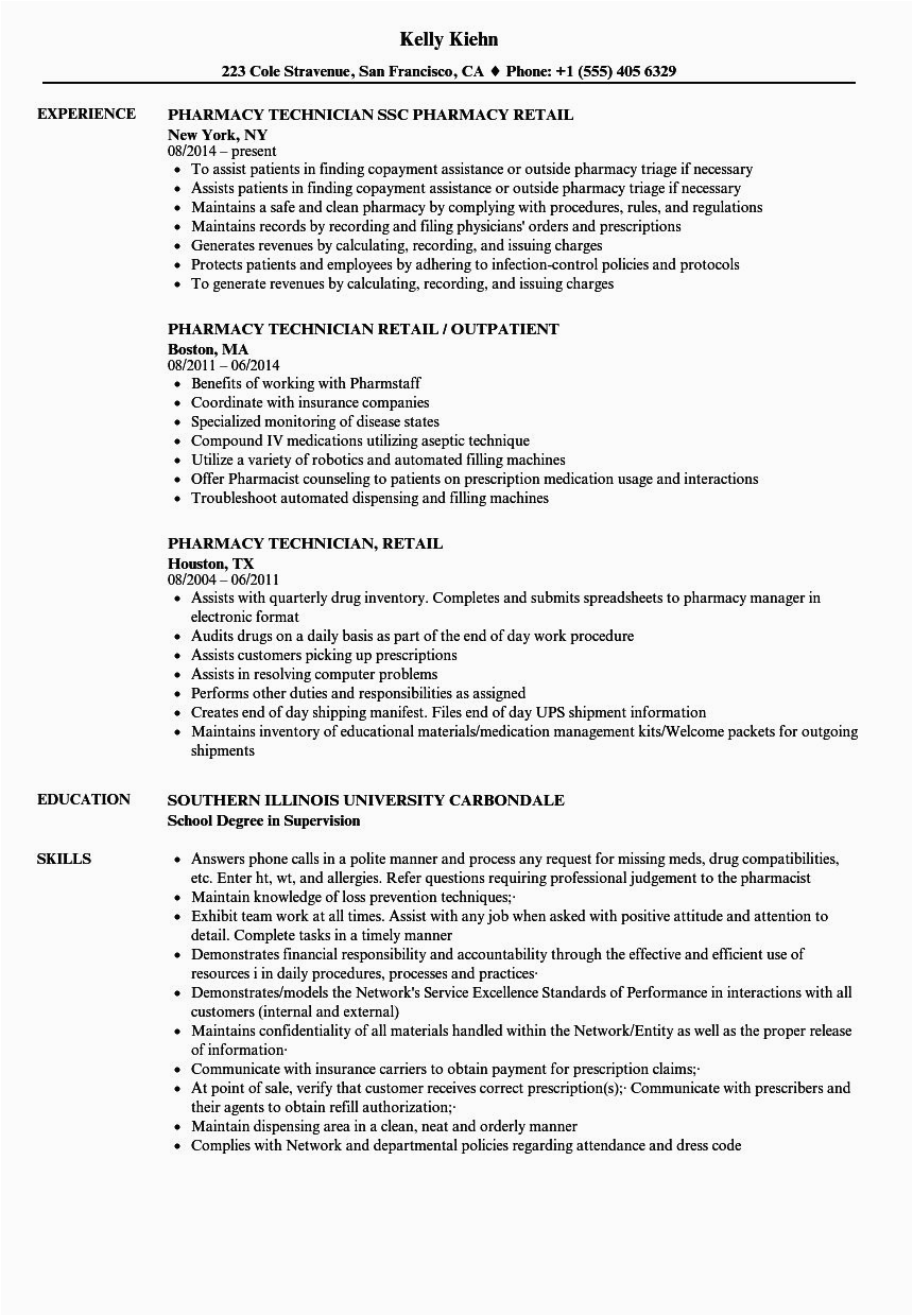 Sample Resume Description Pediatric Pharmacy Technician Entry Level Pharmacy Technician Resume Inspirational Pharmacy