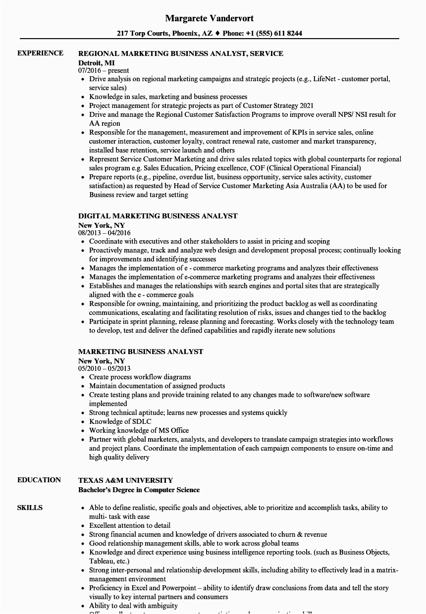 Sample Resume for Banking Business Analyst Digital Banking Business Analyst Resume June 2022