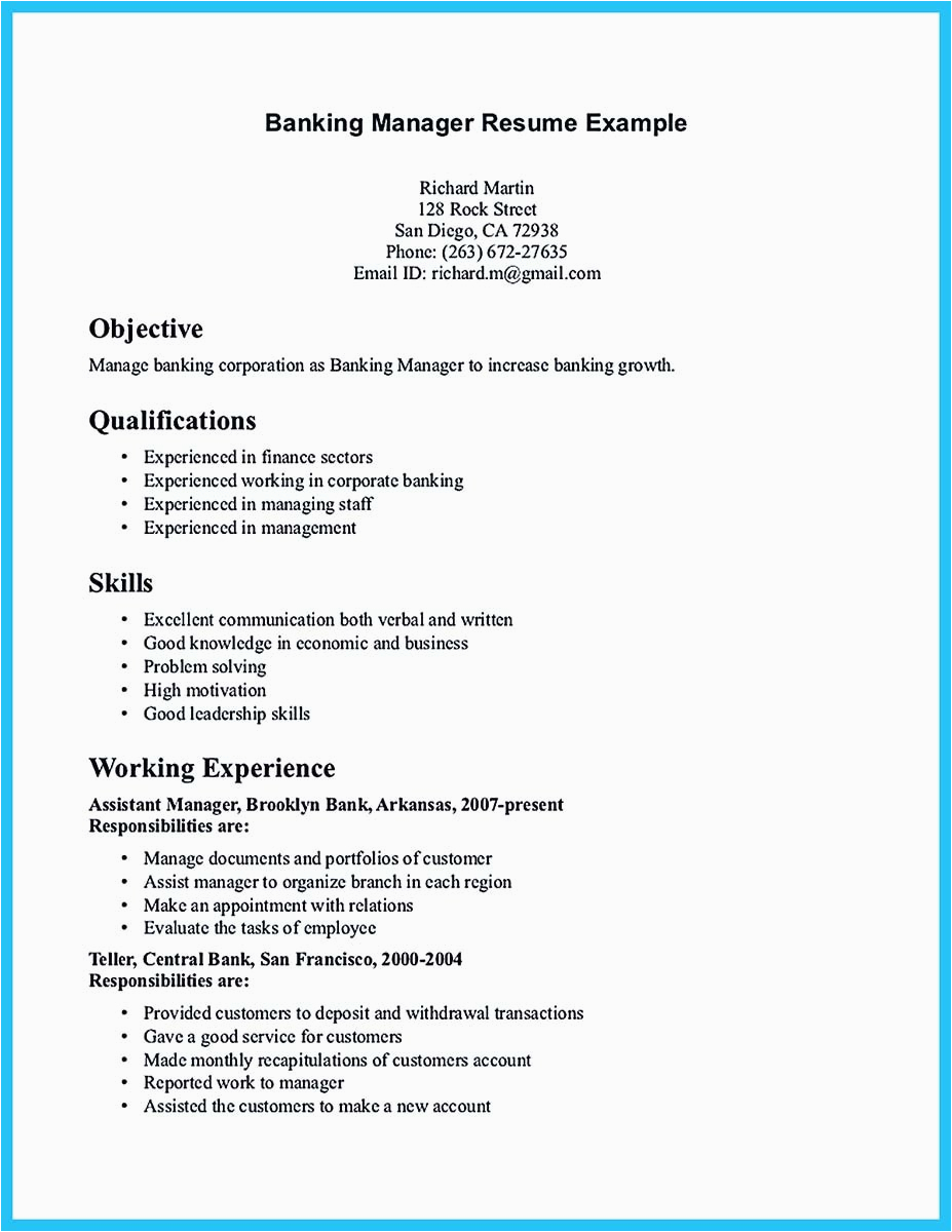 Sample Resume for Banking Job In Canada E Of Re Mended Banking Resume Examples to Learn