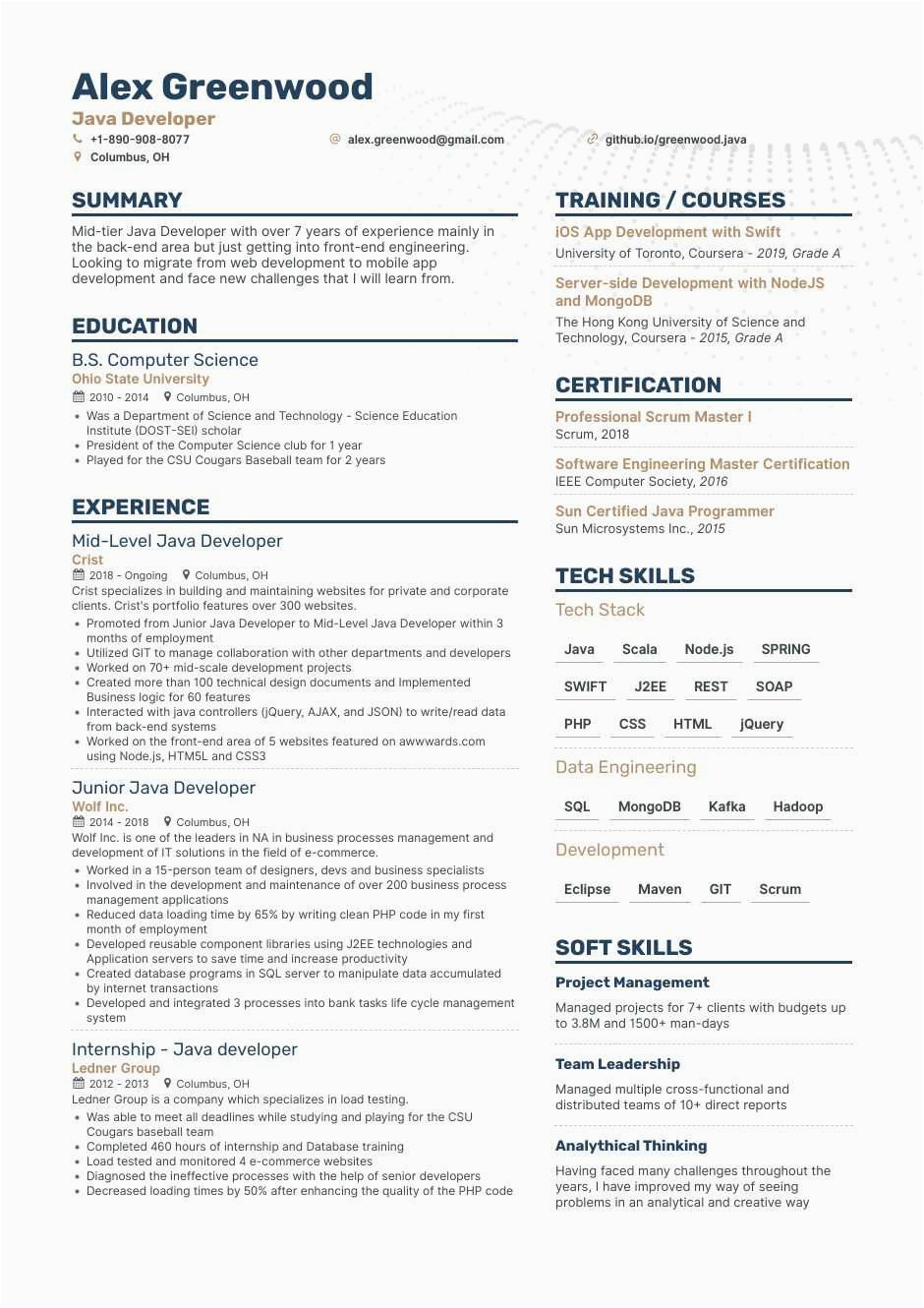 Sample Resume for Java Developer with 2 Years Experience Java Developer 2 Year Experience Resume 5 Java Developer Resume