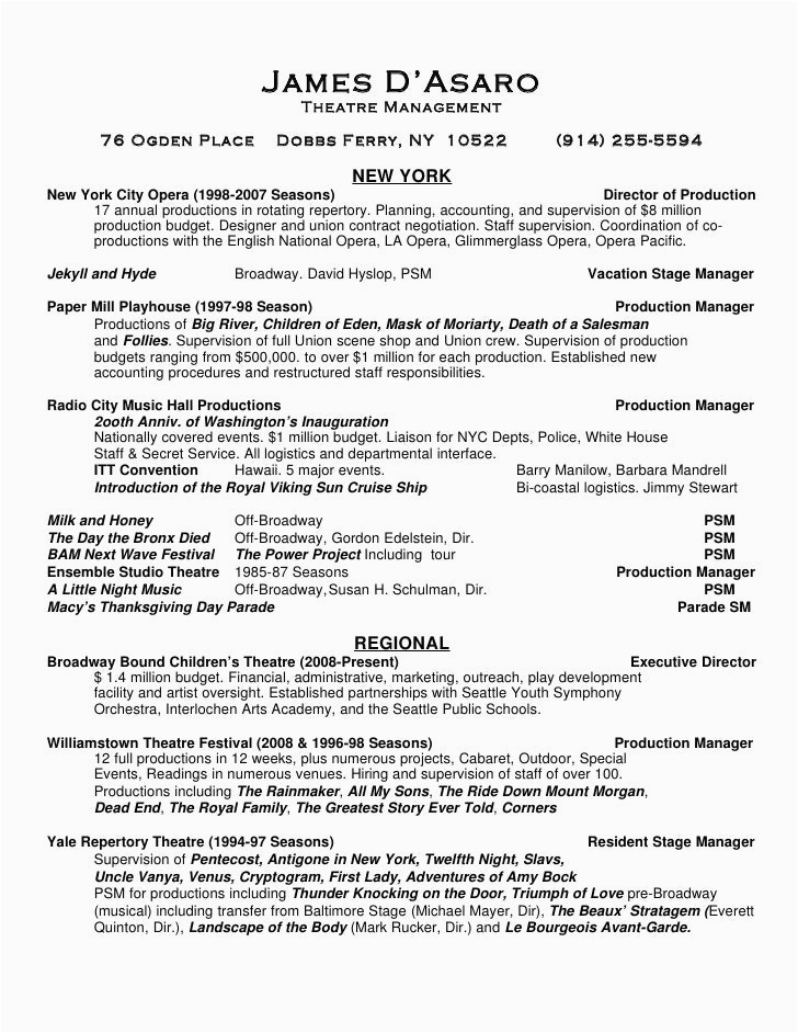 Sample Resume for Movie theater Manager Resume 09