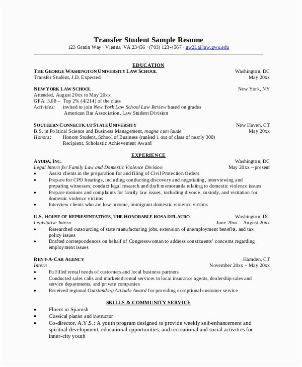 Sample Resume for Undergraduate Transfer Student 9 Student Resume Templates Pdf Doc