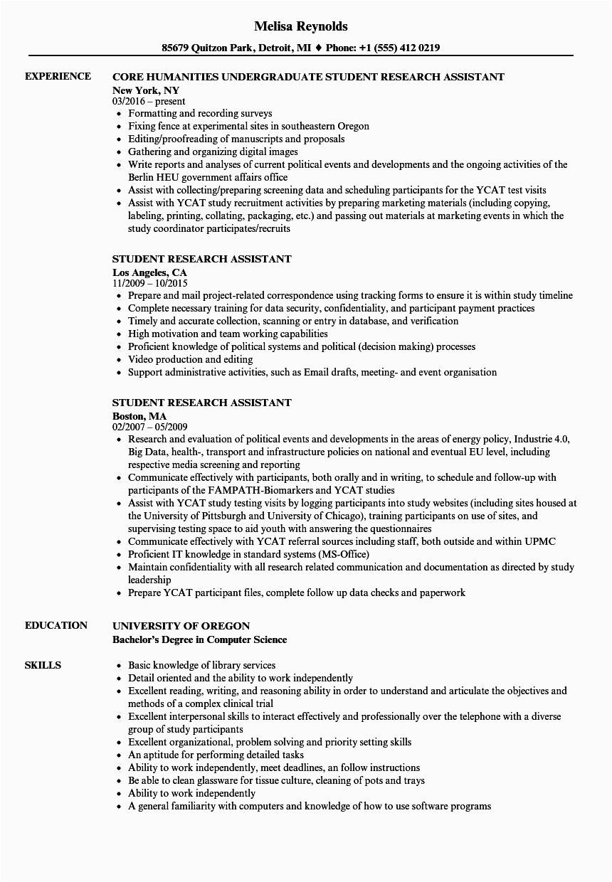 Sample Resume for Undergraduate Transfer Student Undergraduate Resume Samples for Students How to Write A Perfect