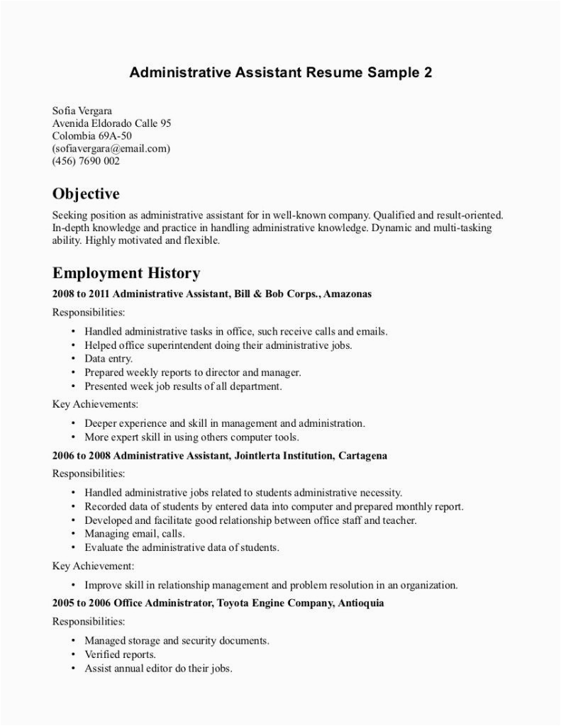 Sample Resume Objective Statements for Administrative assistant Fice assistant Resume Objective Resume Samples Pinterest