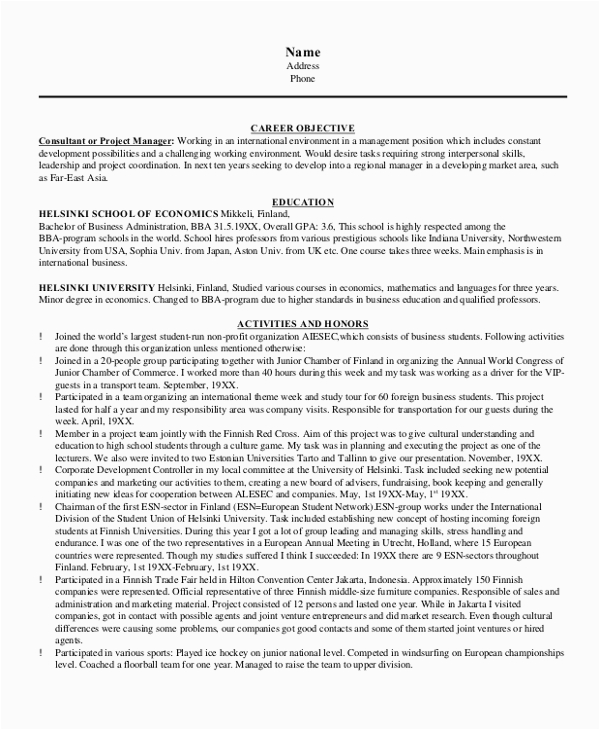 Sample Resume Objective Statements for Project Manager Free 8 Sample Objective On Resume Templates In Ms Word
