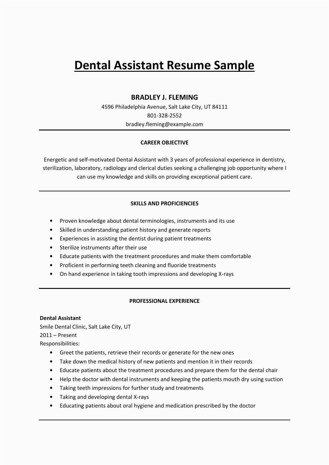 Sample Resume Objectives for Dental assistant Dental assistant Resume Sample by Mark Stone issuu