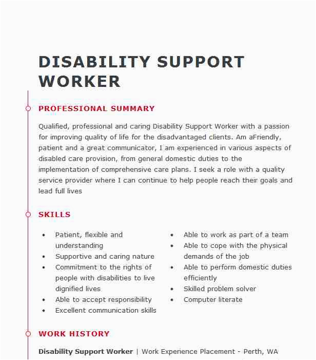 Sample Resume Of Disability Care Worker Disability Support Worker Resume Example Beacon Support Services