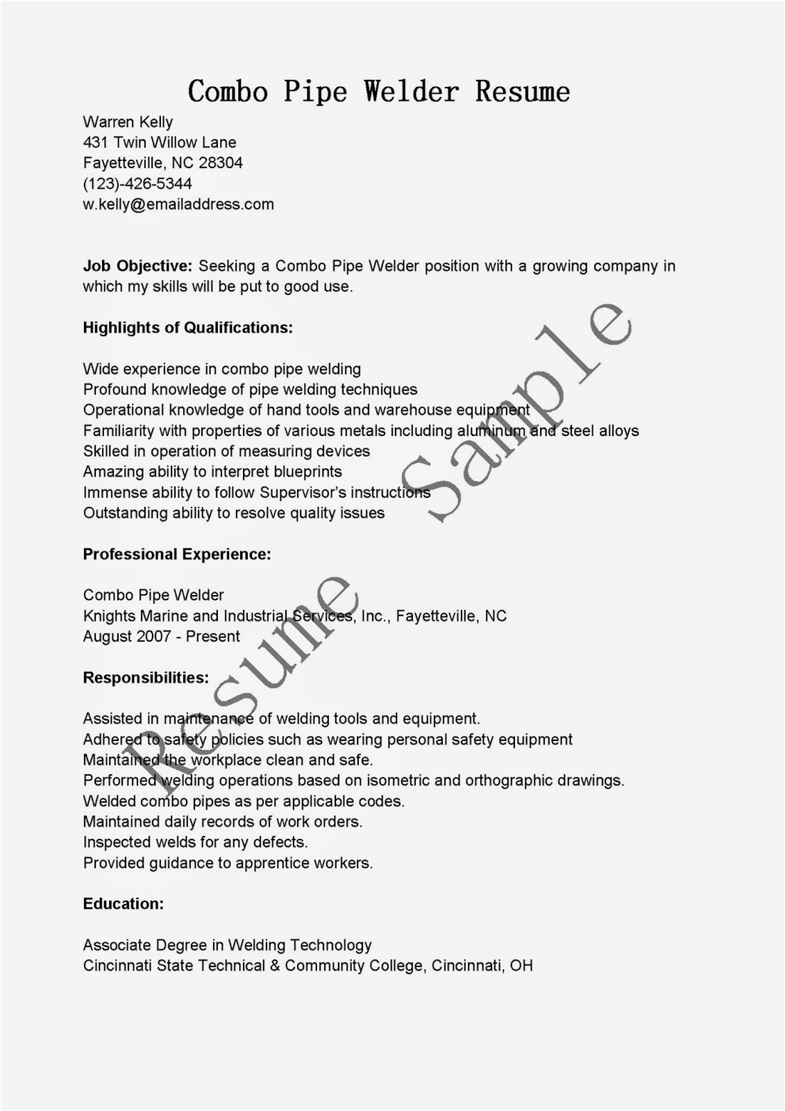 Sample Resume Of Entry Level Machinist and Welder Resume Samples Bo Pipe Welder Resume Sample