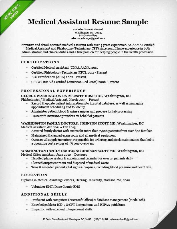 Sample Resumes for Medical assistant Students Medical assistant Student Resume