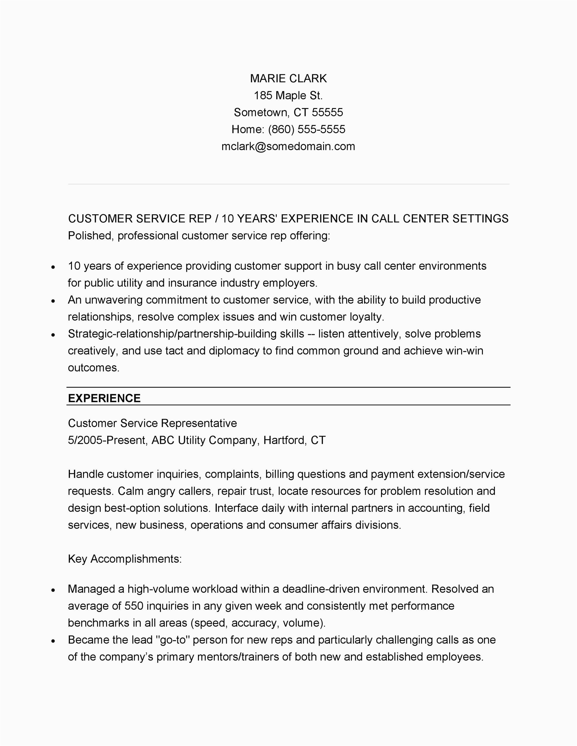 Samples Of Functional Resumes Customer Service 30 Customer Service Resume Examples Templatelab