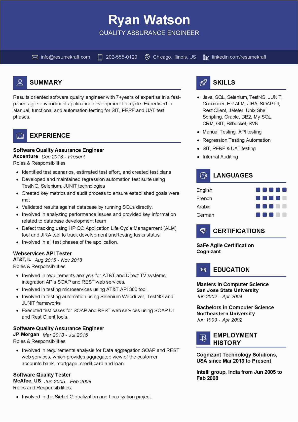 Software Quality assurance Engineer Resume Sample software Quality assurance Engineer Resume 2021