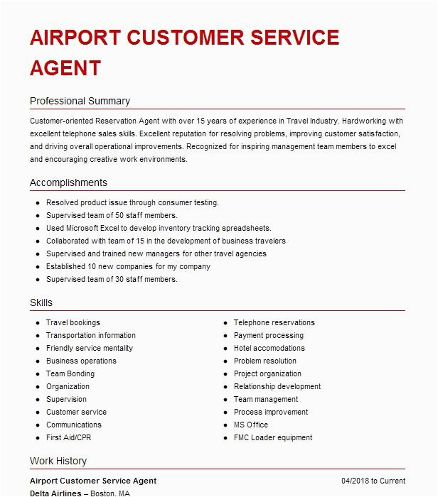 Airport Jobs Tech Support Jobs Resume Sample Airport Customer Service Agent Resume Example Delta Airlines Inc