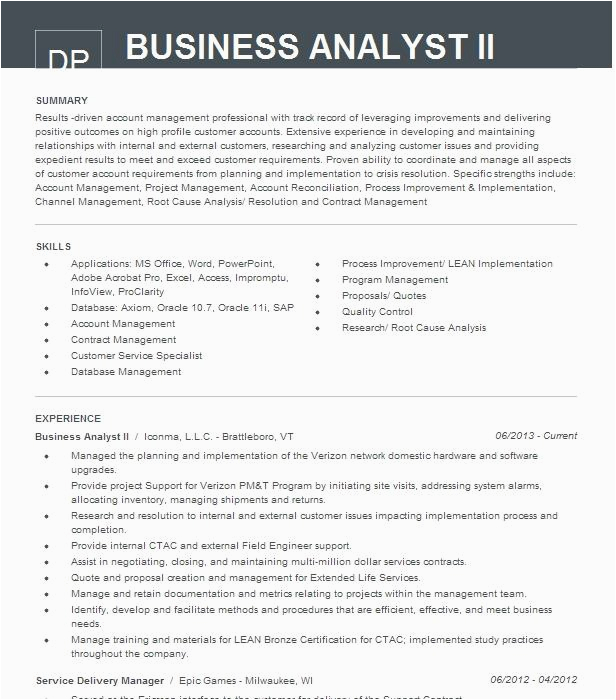 Business Analyst Ict Applucation Domain Resume Samples Business Analyst Ii Resume Example Worthington Industries Columbus Ohio