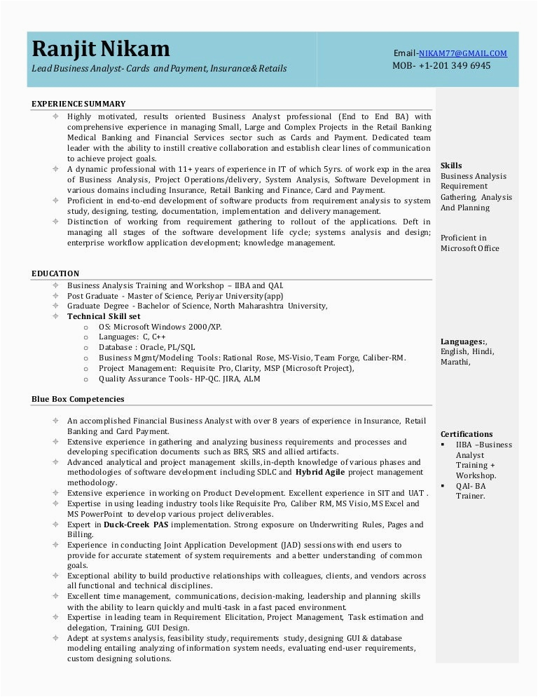 Business Analyst Ict Applucation Domain Resume Samples Business Analyst Resume