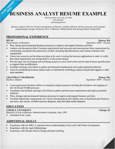 Business Analyst In Banking Domain Sample Resume Sample Resume for Business Analyst In Banking Domain Resmud
