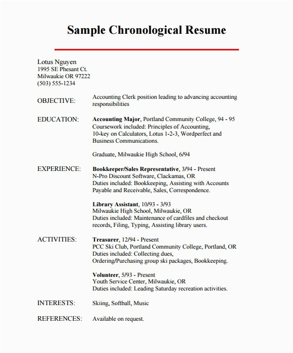 Chronological Resume Sample 2023 for ats 10 Chronological Resume Templates – Samples Examples & format