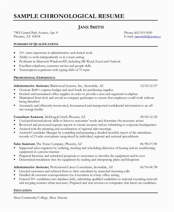 Chronological Resume Sample 2023 for ats Amp Pinterest In Action