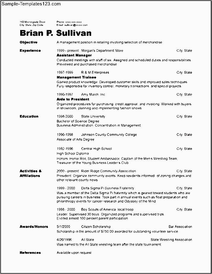 Chronological Resume Sample 2023 for ats Chronological Resume Sample Sample Templates Sample Templates