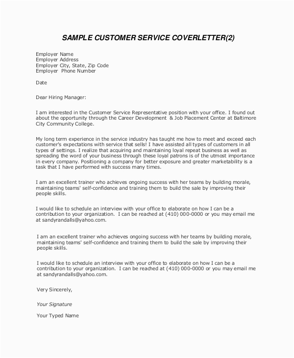 Cover Letter Resume Representative Customer Service Rep Sample Free 7 Sample Customer Service Cover Letter Templates In Ms Word