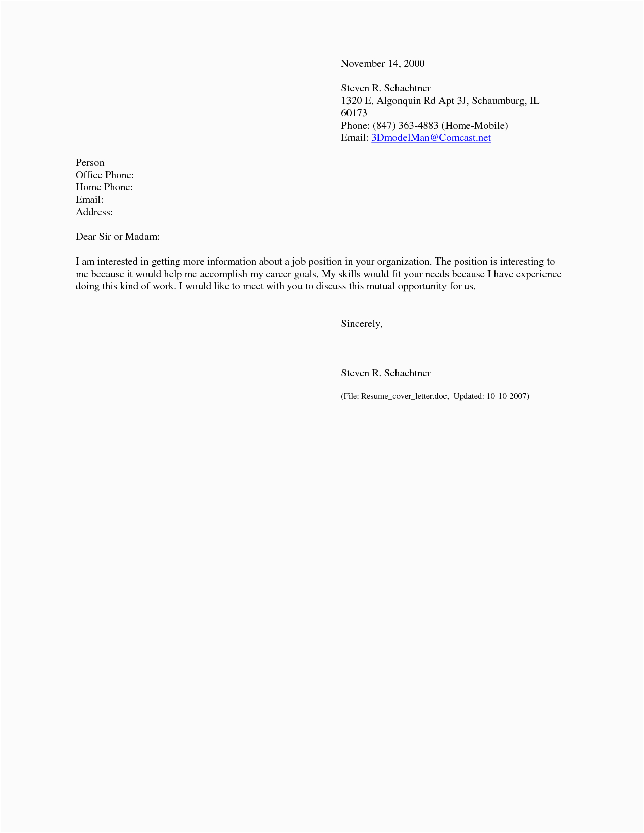 Email to Send Cover Letter and Resume Sample Cover Letter for Emailing Resume Database
