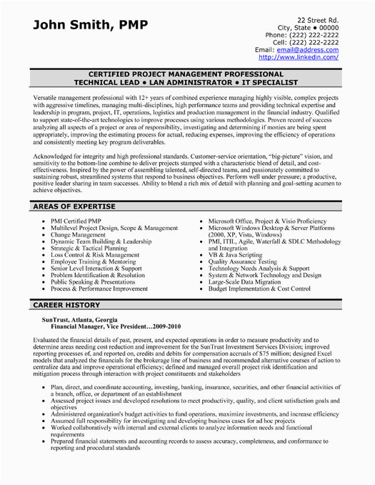 Financial Industry Project Manager Resume Sample top Finance Resume Templates & Samples