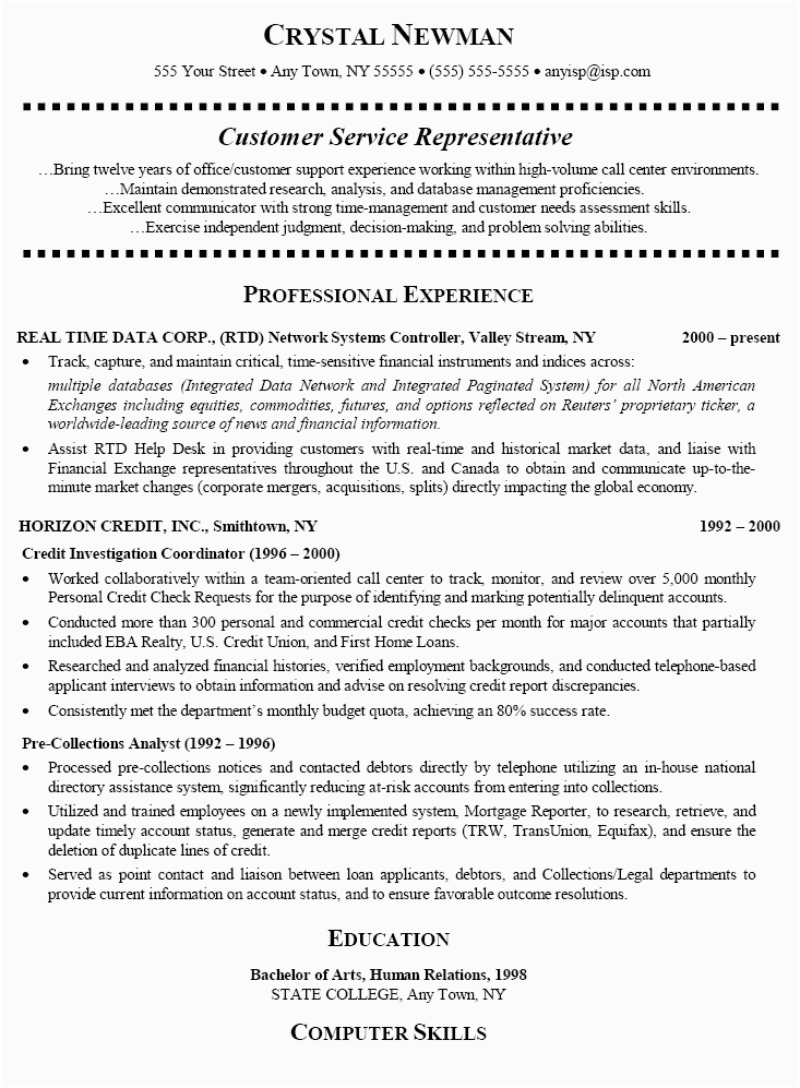 Gatech Center for Career Discovery and Development Sample Resume Customer Service Resume Example