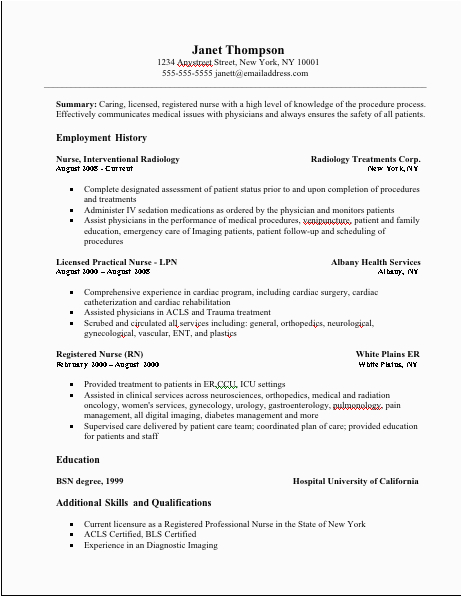 Recent Graduate Vocational Nurse Summary Resume Samples Non License Career Resume Template