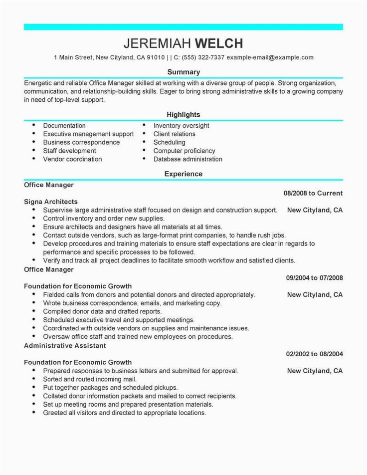 Resume Sample for An Experienced Office Manager Fice Manager Resume Examples Administrative