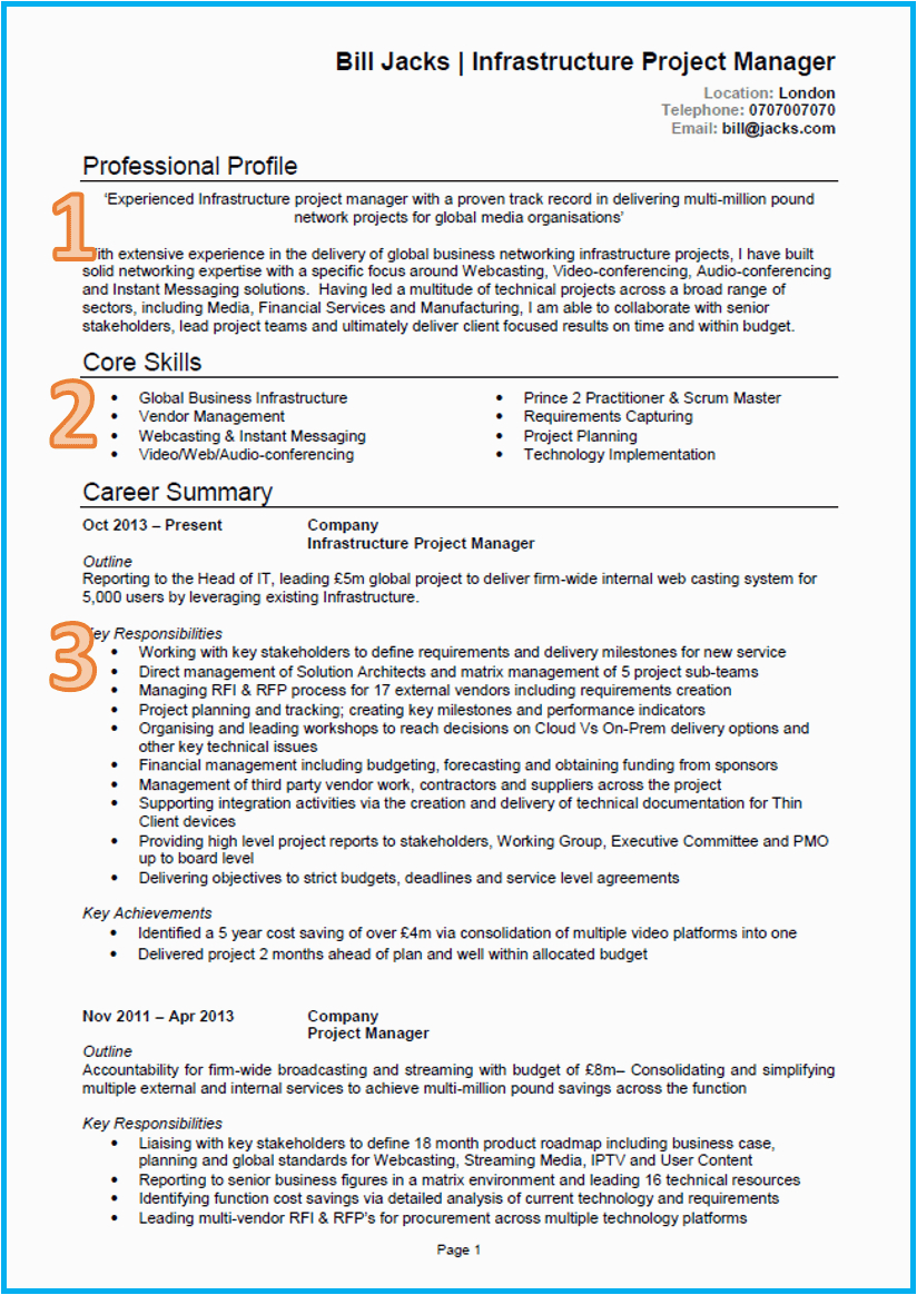Sample Of Great Project Manager Resume Example Of A Good Cv 13 Winning Cvs [get Noticed In 2022]