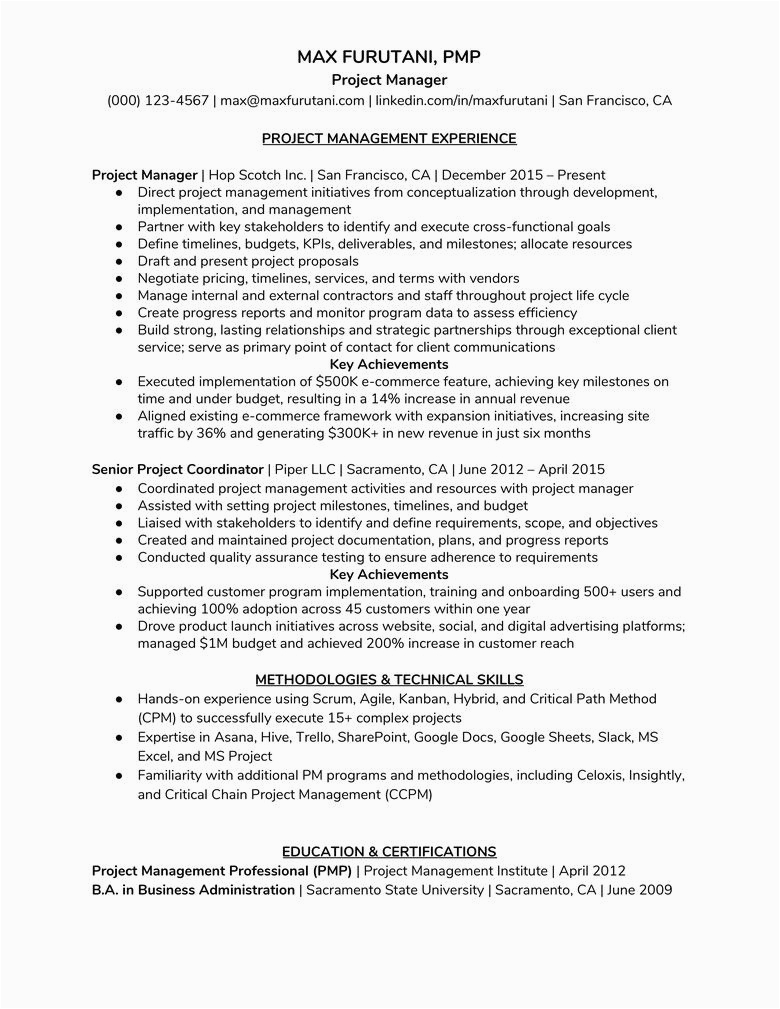Sample Of Great Project Manager Resume How to Write A Great Project Manager Resume