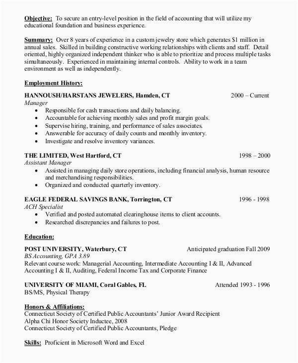Sample Of Resume Objective for Accountant 26 Accountant Resume Templates Pdf Doc