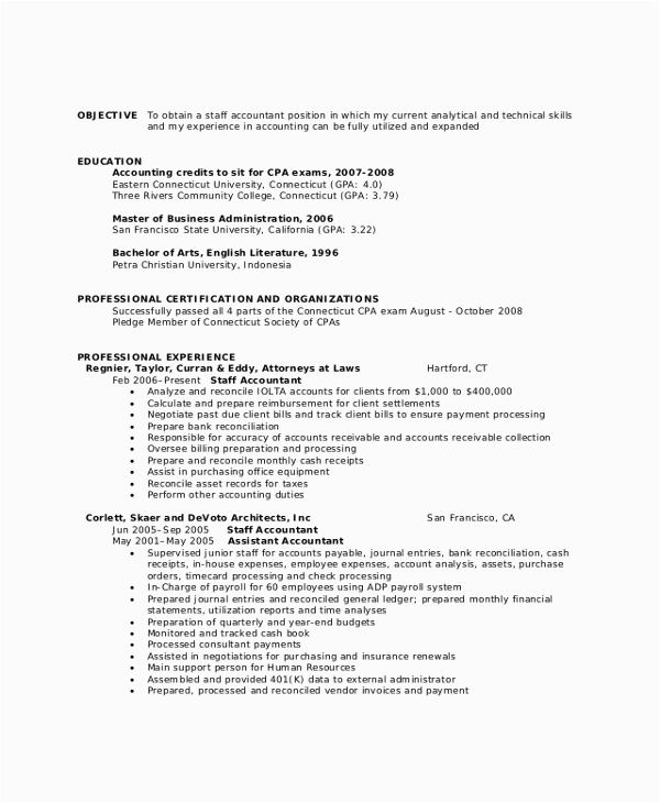 Sample Of Resume Objective for Accountant Free 40 Sample Objectives In Pdf