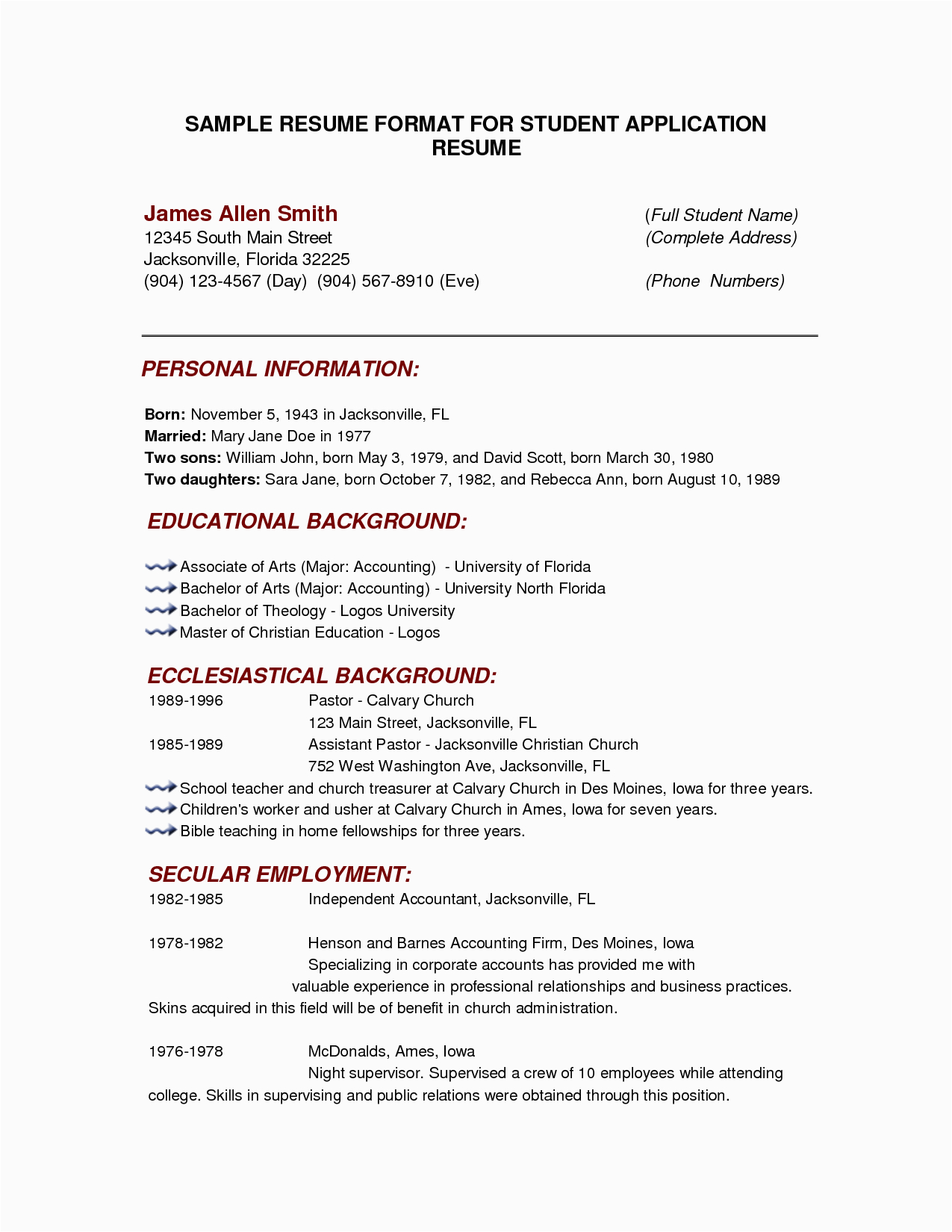 Sample Resume for B School Admission College Application Resume College Resume Template