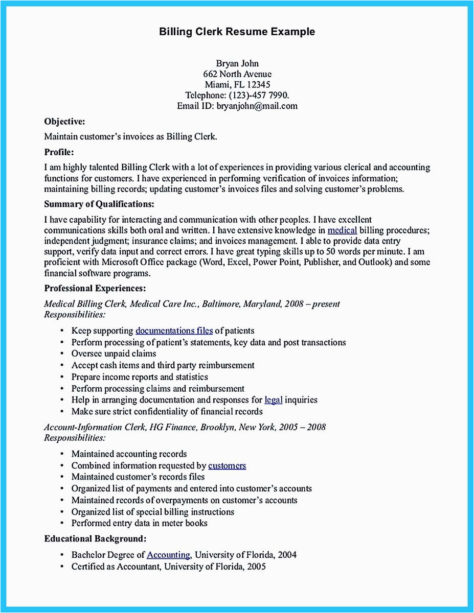 Sample Resume for Billing Administrator Specialist Exciting Billing Specialist Resume that Brings the Job to You